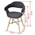 thumbnail image 2 of vidaXL Dining Chairs Kitchen Chair for Living Room 2 Pcs Bent Wood and Fabric, 2 of 6