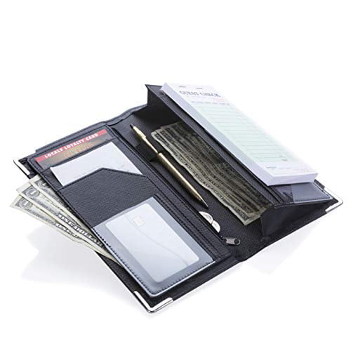 Server Book with Zipper Pocket 5x9 Waitress Money Magnetic Closure for High Vo 