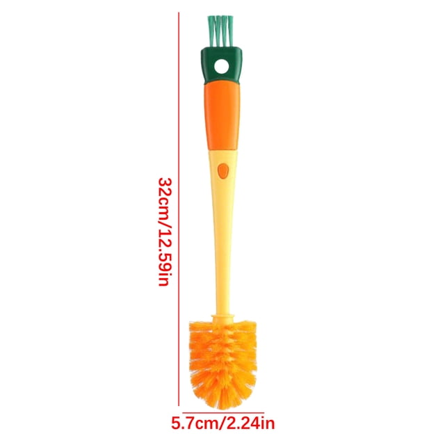 Pompotops Four In One Carrot Cup Brush Long Handle Household Multifunctional Cup Washing Brush Cleaning Creative Bottle Brush Cleaning Brush Clearance