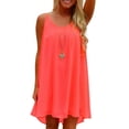 thumbnail image 1 of Robe d'Été Mini à Bretelles pour Femmes, Dos Ajouré, Plage, Fête, Décontractée, Courte, 1 of 3