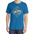 thumbnail image 2 of Wild Bobby, Nautical Striper Fresh & Salt Diamond, Fish, Garment-Dyed Washed Look Short Sleeve Tees, Cobalt, Small, 2 of 3