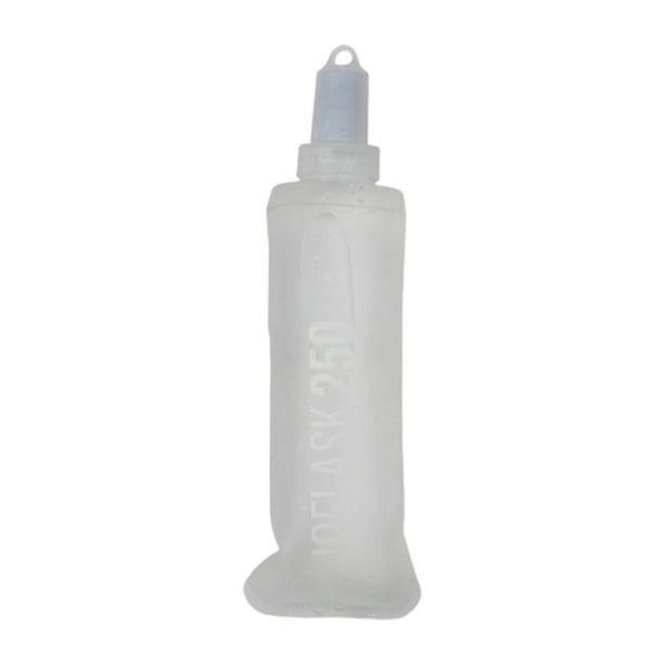 Cantimplora blanda con boquilla, bolsa de bebida portátil, contenedor plegable para correr Claro 250ML