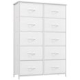 thumbnail image 1 of Somdot White Tall 5-Tier 10 Removable Fabric Drawers Dresser for Living Room Bedroom, 1 of 7