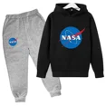 thumbnail image 3 of Conjunto de sudadera y pantalones con capucha para niños de la NASA, sudadera con estampado para niños de 3 a 12 años, ropa para niñas, traje de ocio para niños, conjuntos de tendencia de primavera, 3 of 5