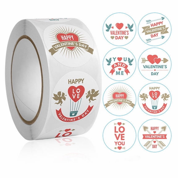 1 Roll Clearance Under $3 Stickers Heart Sticker For Gift, Pvc Sturdy (F)