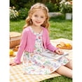 thumbnail image 2 of Lanbubble Toddler Girls Dresses with Ruffle Cardigan, 2‑Piece Fall Outfits for 3‑7T, 2 of 10