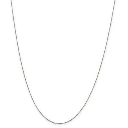 10k White Gold 16in .5mm Solid D/C Cable Necklace Chain
