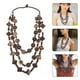 thumbnail image 3 of EeaseMX Collar estilo bohemio retro para mujer, con cuentas de madera tejidas a mano y cáscara de coco, joyería de playa, colgante para damas y niñas (marrón), 3 of 8
