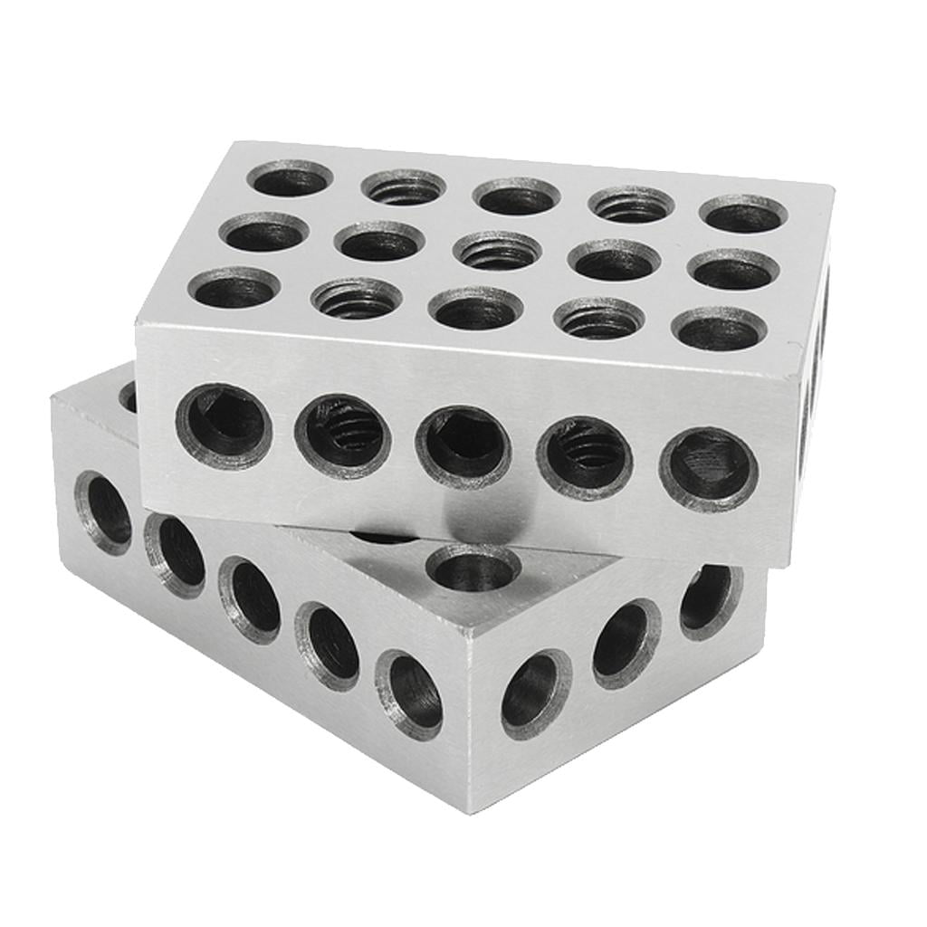 Steel Easy to Use Pair Precision 1-2-3 Blocks 0.0002 inch 23 Holes Machinist 
