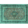 thumbnail image 1 of Ahgly Company Indoor Rectangle Persian Turquoise Blue Traditional Area Rugs, 5' x 8', 1 of 4