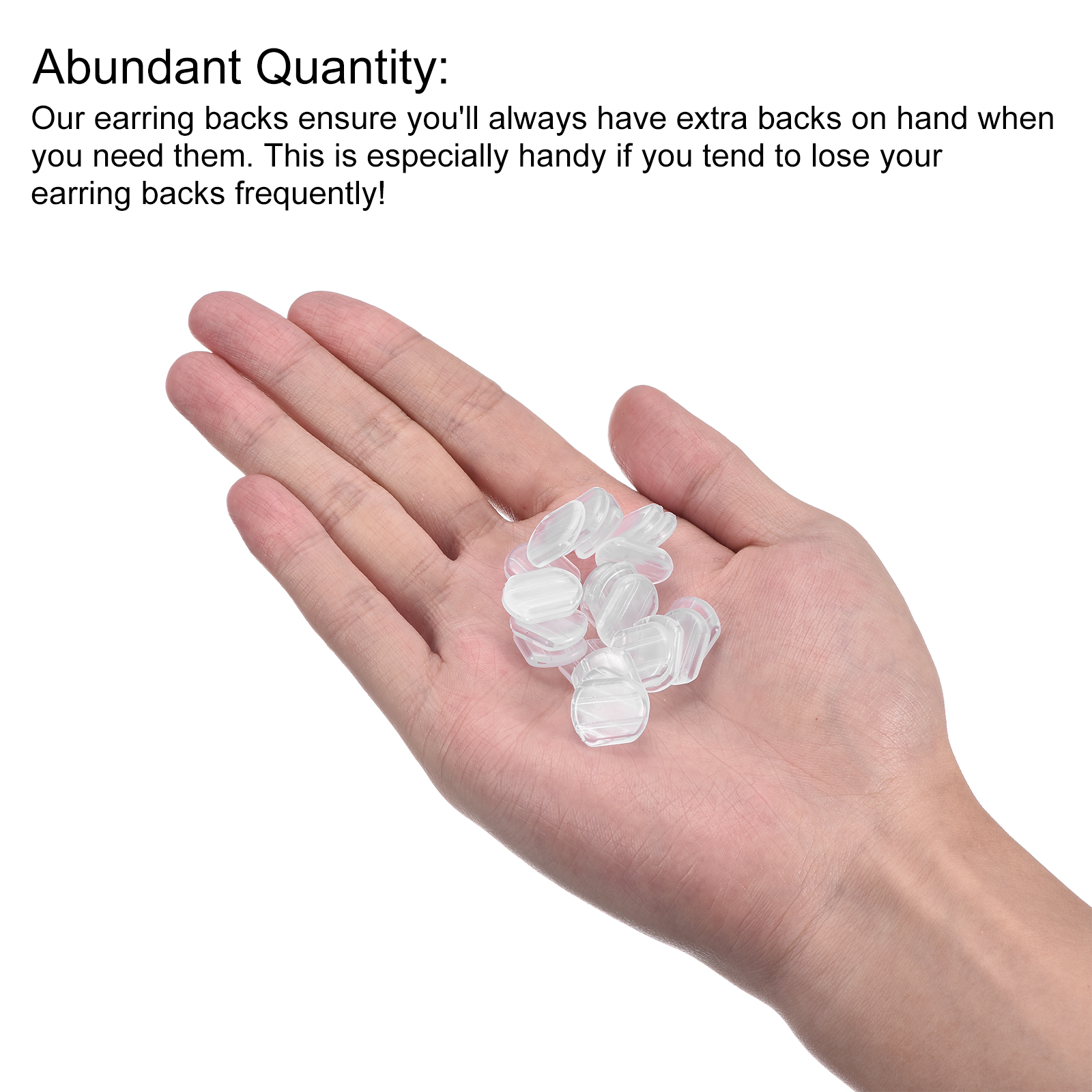 Maxdot 100 Pieces 4 Size Earring Back Pads Clear Silicone Comfort Earring Cushions for Clips on Earrings