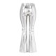 thumbnail image 4 of Gibobby pantalones anchos mujer Pantalones acampanados de mujer en varios colores Micro Slim (Silver, XL), 4 of 5