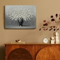 thumbnail image 5 of Hidden Frame Canvas Wall Art - Luxury 3D White Flower Bouquet in Black Vase High-End Popular Wall Decor for Living Room & Entryway 24x18in, 5 of 8