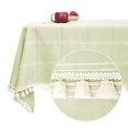 thumbnail image 1 of Deconovo Decorations Tablecloths Oblong Poly-Cotton Blend Tassel Waterproof Fade Resistant Table Cover for Outdoor Picnic, 54x54 Inch, Green, 1 of 7
