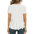 thumbnail image 6 of Aboser Women's Summer Short Sleeve T-Shirts 2026 Peplum Babydoll Tunic Tops Dressy Casual Ruffle Hem Shirt Casual Crew Neck Blouses, 6 of 9