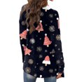 thumbnail image 7 of Women's Fashionable Loose-Fit Casual Cardigan with Christmas Print Mid-Length Coat for Holiday Outfits and Comfortable Wear,Navy,M, 7 of 7