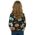 thumbnail image 7 of Cute Halloween Shirt Girls Ghost Pumpkin Bow Print 3/4 Sleeve T Shirt Halloween Graphic Tee Spooky Season Fall Outfit Kids,2-3 Years,Green, 7 of 7