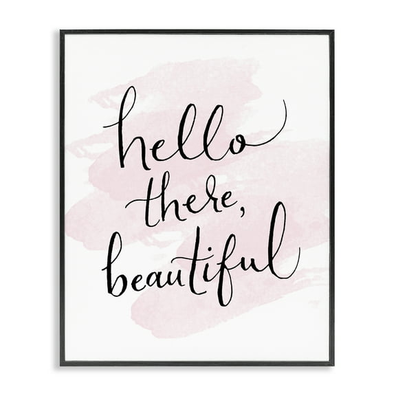Stupell Industries Hello There Beautiful Beauty & Fashion Painting Black Framed Art Print Wall Art, 11 x 14