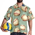 thumbnail image 4 of Baseball Men's Short Sleeve Spread Collar Hawaiian Shirts, Casual Printed Button Down Summer Beach Tops, Unisex Men's Shirts, 4 of 6