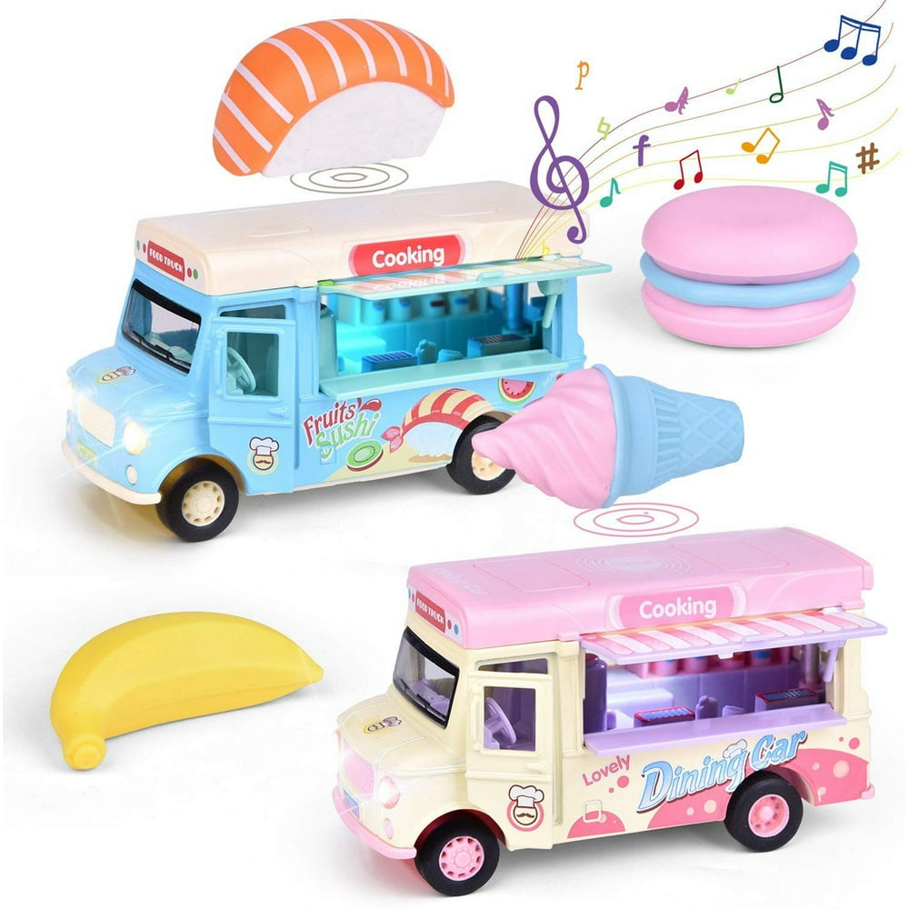 Pull Back Cars for Toddlers, Ice Cream Toy Trucks, Diecast Toy Cars
