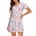 thumbnail image 1 of Easygdp Cute Sheep Camisón de manga corta para mujer, informal, estampado, 1 of 6