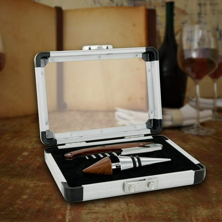 Give Presents Deluxe Double Hinged Wooden Corkscrew with Cap Gift Set- XSDP -WN-107 - The Deluxe Wine Opener with Cap Gift Set is the perfect present to give that wine lover in your life. This unique set come ()