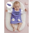 thumbnail image 3 of Loicainy Infant Baby Girl Halloween Clothes Set 3 6 12 18 Months Solid Long Sleeve Romper Ghost Embroidery Overall Dress Headband 3 Pcs Outfits, 3 of 9