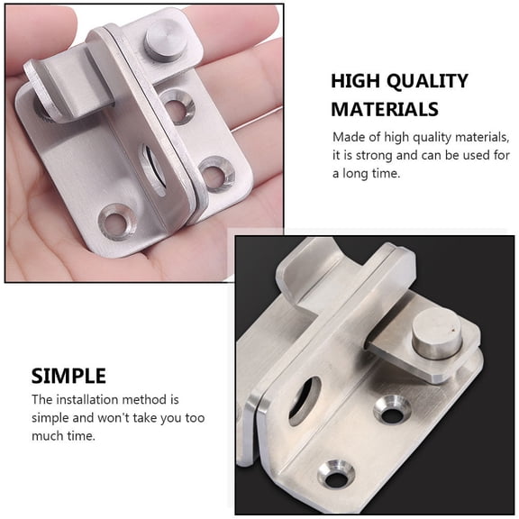 OULII Stainless Steel Barn Door Latch Plated Silver Sliding Lock for Door 2Sets