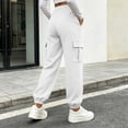 thumbnail image 5 of CQONEPT Baggy Cargo Sweatpant Women Elastic Waist Loose Fleece Fall Winter Pant Streetwear Casual Trousers with Side Pockets, 5 of 6