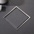 thumbnail image 4 of ABCISI Brushed Nickel Shower Drain Square 6 inch SUS304 Stainless Steel Shower Floor Drain with Hair Strainer Tile Insert Shower Drain Cover, 4 of 14