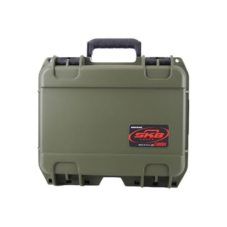 SKB iSeries 12"x9"x4" OD Green Firearm Case with Cubed Foam, Waterproof, Durable Design (3i-1209-4M-L)