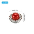 thumbnail image 2 of Uxcell 12 mm Pearl Sew on Rhinestones Metal Flatback Base Gems Crystals, Red 100 Pcs, 2 of 8