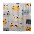 thumbnail image 2 of Yayeee Shower Curtain with Hooks 72"x72" Waterproof Fabric Bathroom Hanging Decor, Cute Cartoon Cat, 2 of 5