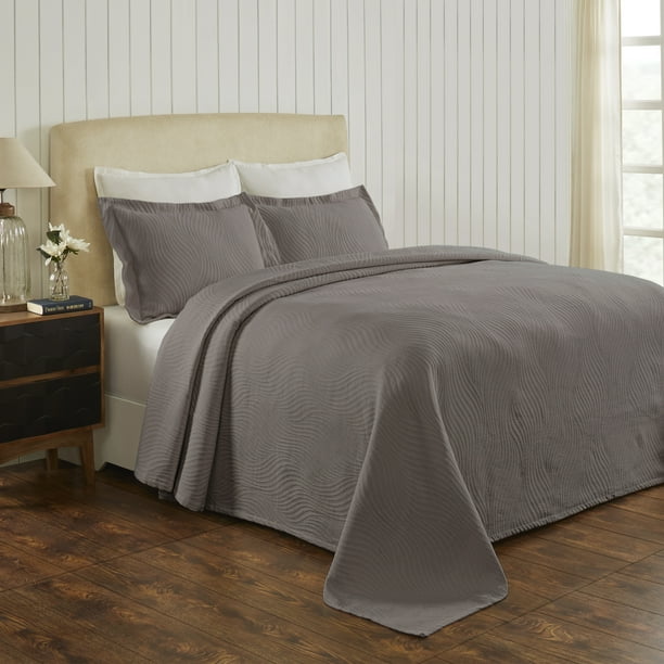 Impressions Moretz Cotton Matelassé Bedspread, King, Gray