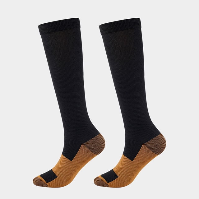 Calcetines de compresión de cobre para hombre y mujer, calcetines de circulación, los mejores para correr, senderismo, ciclismo, 15-20 mmHg