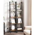 thumbnail image 6 of Ladder Shelf  Bookshelf Bookcase Freestanding Corner Storage Shelve With 2 Hooks For Home Office Living Room Kitchen Bedroom Industrial 11.8" D X 13.4" W 63" H Rustic Brown Bc03201b, 6 of 8