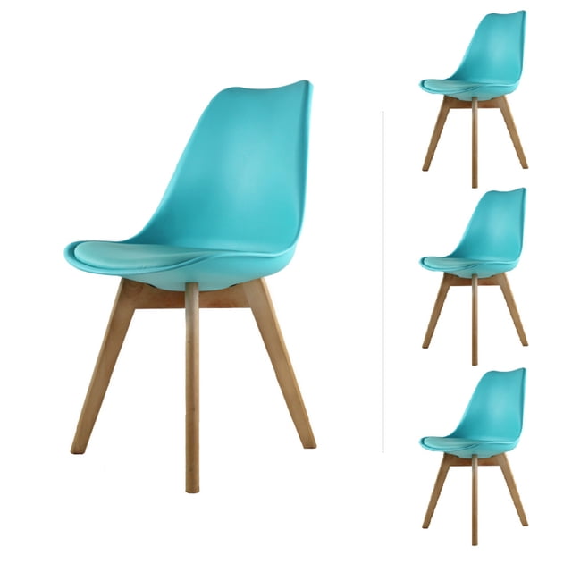Set de 4 Sillas de Comedor Acojinadas Frankfurt Turquesa MUNDO IN Casa