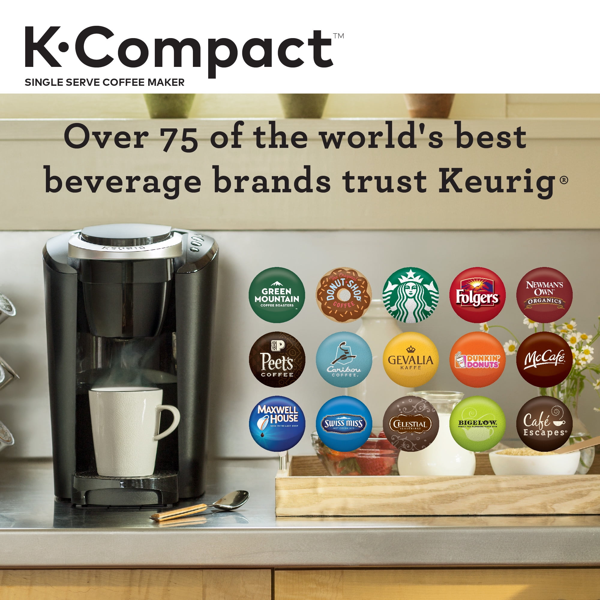 Imperial Red Keurig K-Compact Single-Serve K-Cup Pod Coffee Maker 