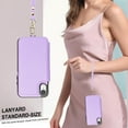 thumbnail image 2 of Wallet Case for Apple iPhone XR, with Crossbody Shoulder Strap & Hand Wrist Cards Holder Zipper Pocket Stand Feature Full Protective Shockpoof Phone Case for iPhone XR, Lightpurple, 2 of 7