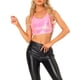 thumbnail image 1 of TOP CROP METÁLICO CON LENTEJUELAS INSPIRADOR CHIC PARA MUJERES, BRILLO Y GLITTER, SIN MANGAS, PARA FIESTAS Y CLUB, TALLA L, ROSA, 1 of 6