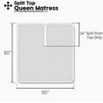 thumbnail image 3 of Top Split Queen Sheets Sets for Adjustable Beds - 800 Thread Count- 100% Egyptian Cotton 4Pcs Bed Sheets, Fits Upto 21'' Inch Deep Pockets, Dark Grey Stripe- Split Down 34 inches from The top, 3 of 8