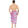 thumbnail image 3 of HAPPY BAY Men's Pareo Swim Trunk Surfing Sarong Long Beach Wrap One Size Pink-I549 Summer Vacation Party, 3 of 5