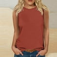 thumbnail image 2 of Summer Tops for Women Mgmyaa Women Tank Tops Plus Size Crew Neck Sleeveless Tops Fashion Solid Color Fit Casual Tees, Shirts, 2 of 4