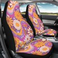 thumbnail image 4 of XYZCANDO Elastic Car Seat Covers Van SUV Truck, Breathable Thick Vehicle Seat Protector 2pcs Stretchy Cloth Daisy Musical Note, 4 of 10
