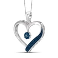 thumbnail image 3 of Blue Diamond Accent Sterling Silver Heart Pendant, 3 of 4