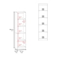 thumbnail image 5 of Tuhome Home Xs Bookcase With 5-Tier Shelves And Slim Design in Multicolor, 5 of 5