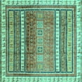 thumbnail image 1 of Ahgly Company Indoor Square Abstract Turquoise Blue Modern Area Rugs, 6' Square, 1 of 4