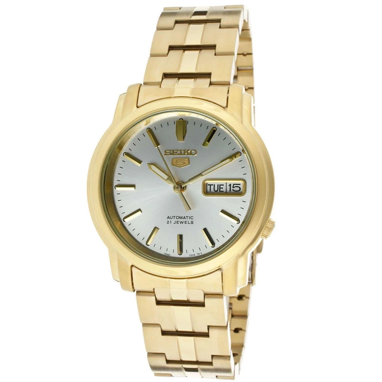 Seiko Essentials Quartz Men's Watch SUR434, Gold Dial, Steel, 100m
