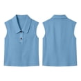 thumbnail image 6 of Jinhomg Women's V Neck Tank Tops Sleeveless Polos Shirts Henley Loose Fit Cute Summer Tees 2026 Fashion Trendy Clothes Blue M, 6 of 6