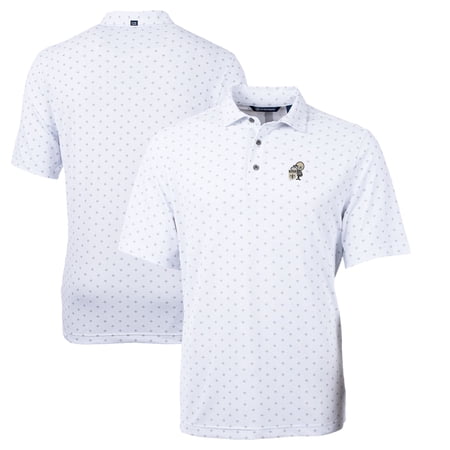 Men s Cutter & Buck White New Orleans Saints Throwback Logo Virtue Eco Pique Tile Recycled Big & Tall Polo